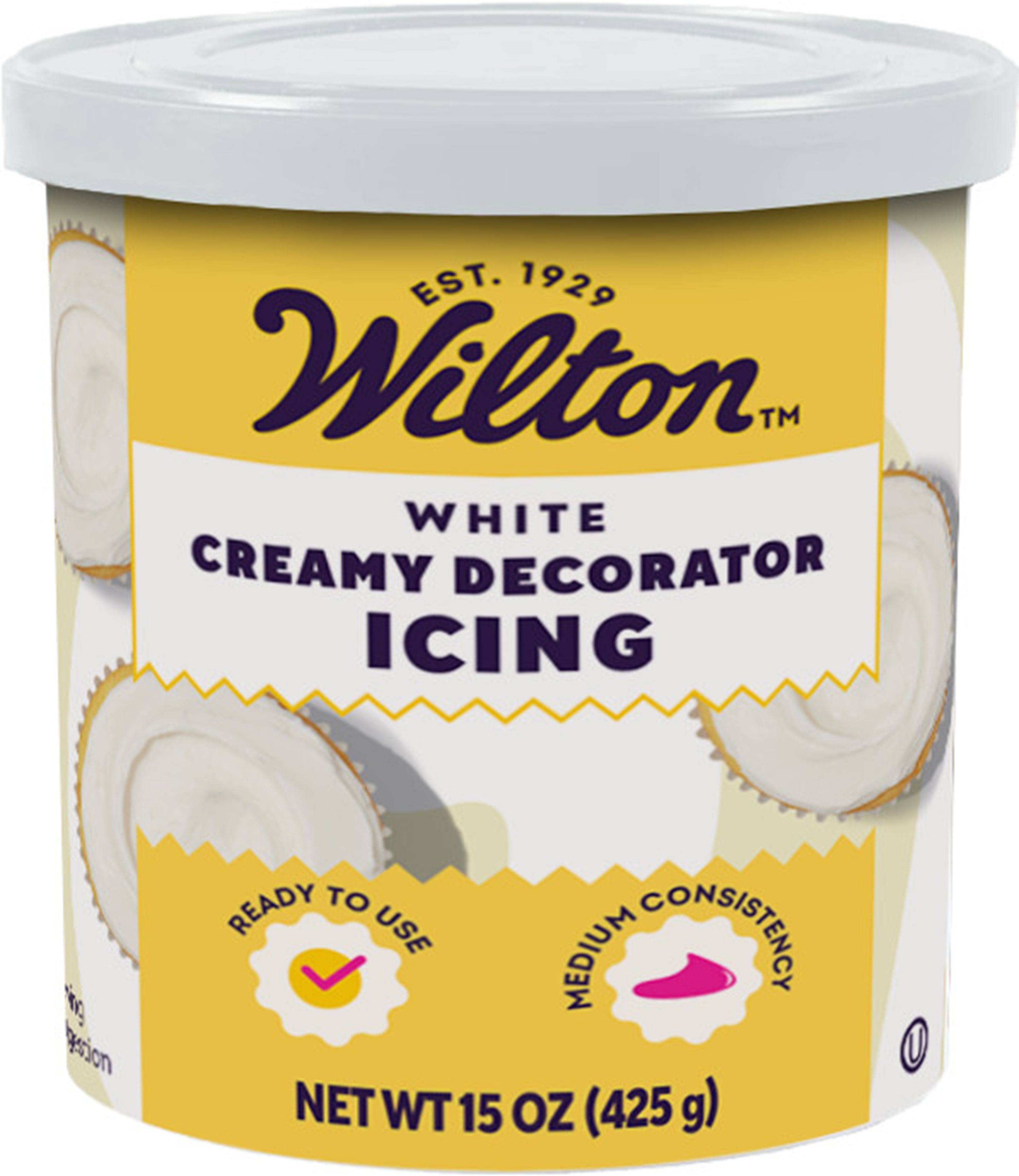 Wilton Ready-to-Use Medium Consistency White Buttercream Frosting, 1 Lb. Tub