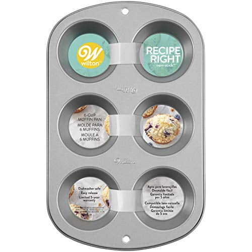 Wilton Non-Stick 6-Cup Silver Jumbo Muffin Pan