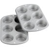 Non-Stick Aluminum 6-Cup Muffin Pan Set