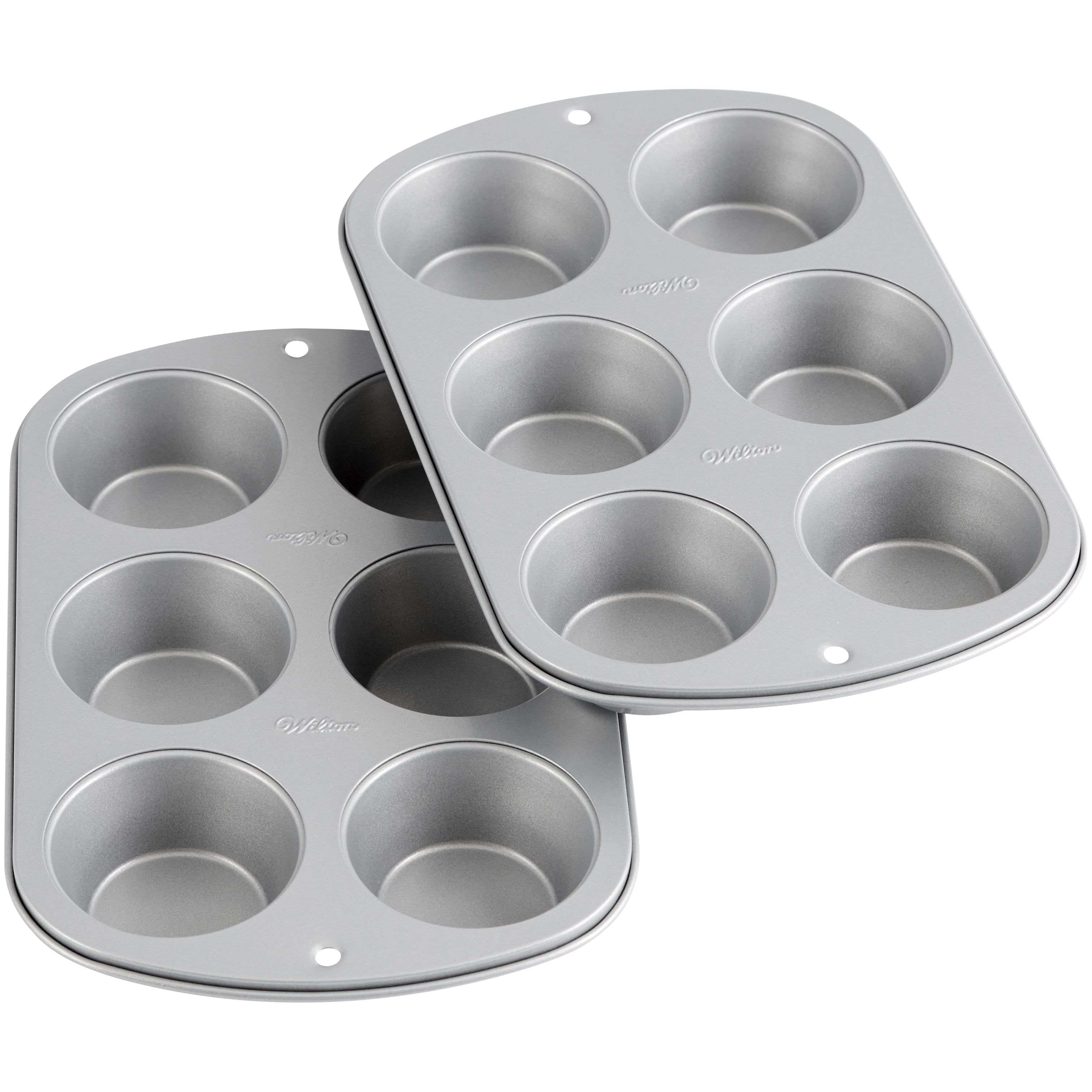 Nonstick Bakeware 6-Cup Muffin Pan with Silicone Cupcake Liners (Set of 6) by Boxiki Kitchen | Premium Nonstick Baking Muffin Tin and Muffin Cups