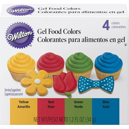 Wilton Red, Yellow, Green and Blue Gel Food Color Set, 4-Count