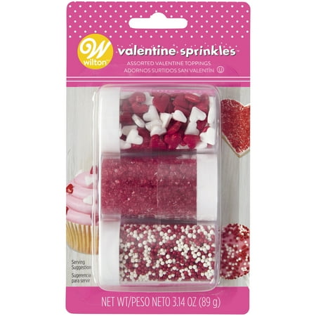 Wilton Red and White Valentine's Day Sprinkles Set, 3-Count