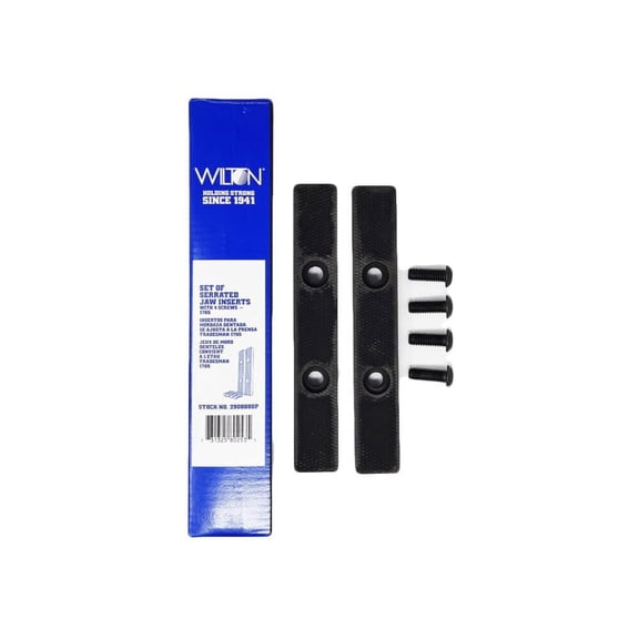 Wilton 6-1/2 Inch Steel Replacement Serrated Vise Jaw Set With Screws