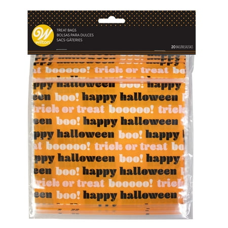 Wilton Resealable Treat Bags 20/Pkg-Halloween Words