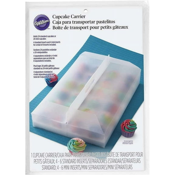 Wilton Reusable 24 Count Cupcake Carrier, 53.975000000000001 x 36.83 x 3.7084000000000001 cm, Transparent