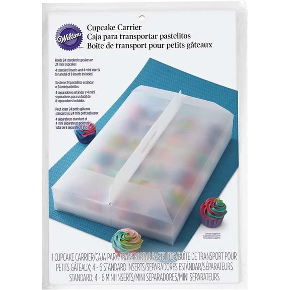 Wilton Reusable 24 Count Cupcake Carrier, 53.975000000000001 x 36.83 x 3.7084000000000001 cm, Transparent