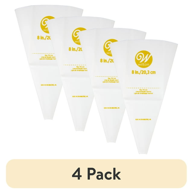 (4 pack) Wilton Reusable Featherweight Decorating Piping Bag, Plastic