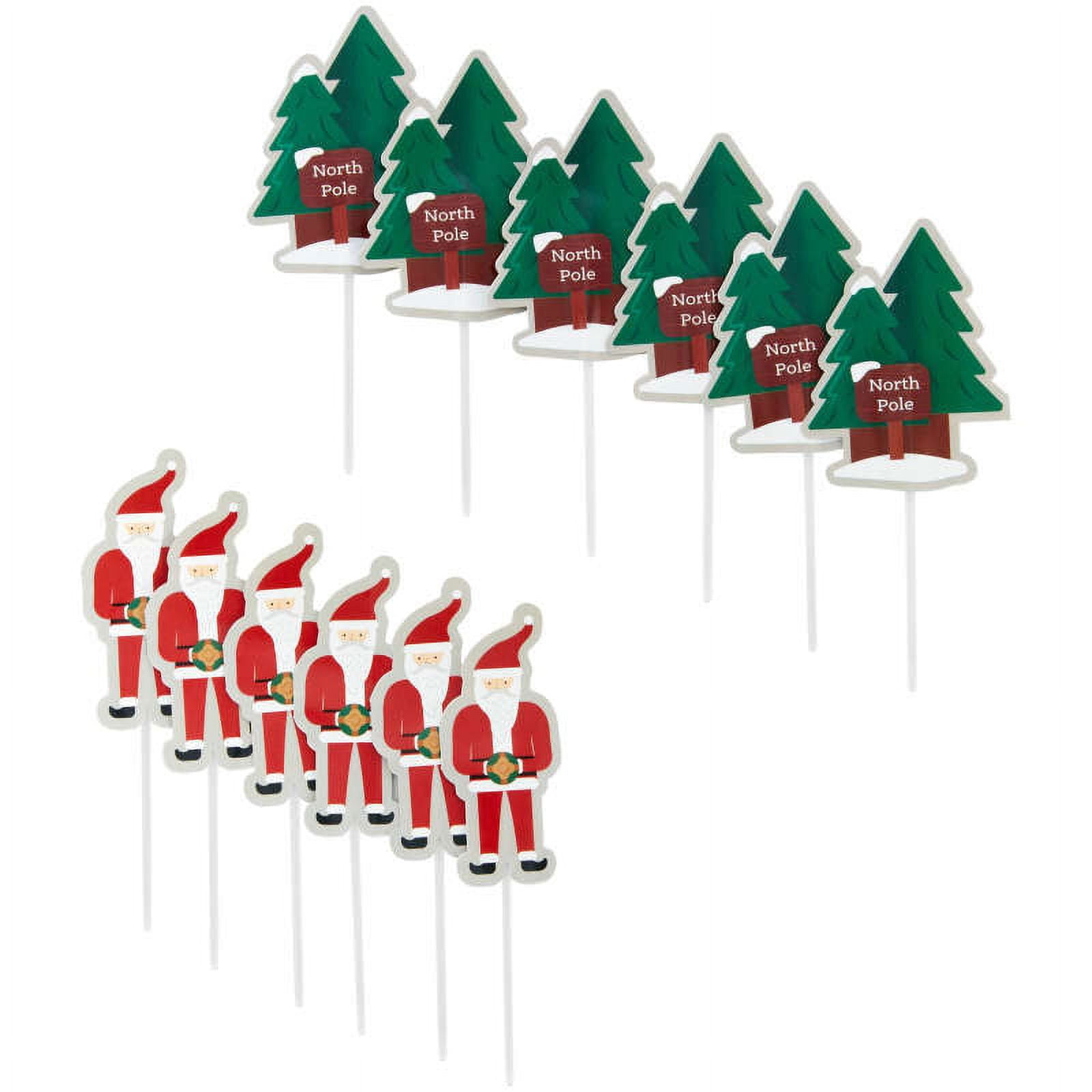 Wilton Santa Claus and North Pole Sign Cupcake Toppers, 12-Count - 2113 ...