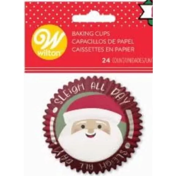 Wilton Santa Sleigh All Day Xmas Baking Cup 24 Count, 24 CT