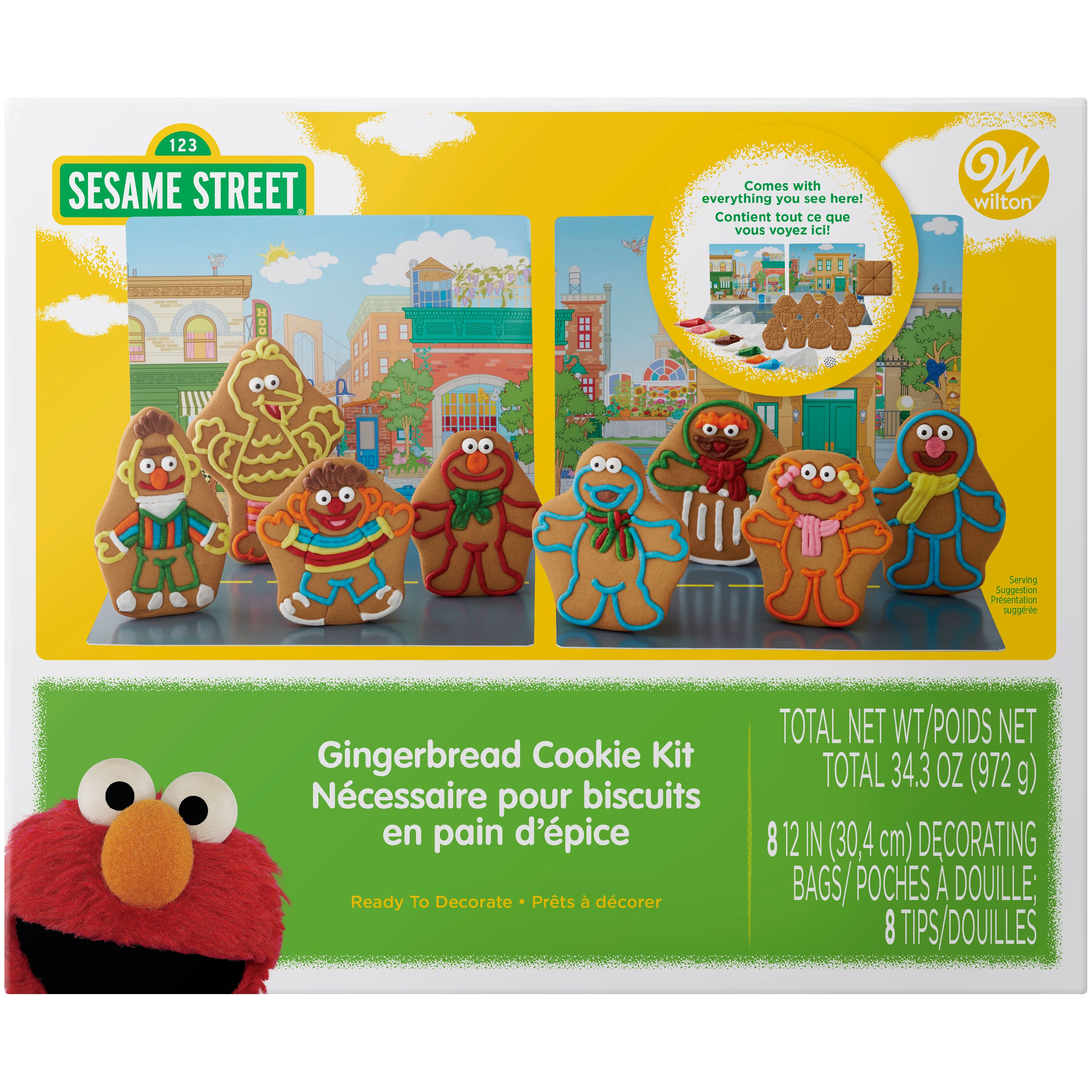 SESAME STREET Set of 5 Cookie Cutter, Elmo, Big Bird, Cookie Monster, Oscar