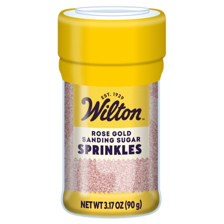 Wilton Rose Gold Sanding Sugar Edible Sprinkles 3.17 oz. Bottle