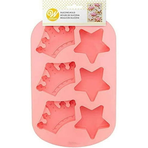 Wilton Silicone Royal Crowns and Stars, 6 Cavity Cake Mold, 2105-0-0685