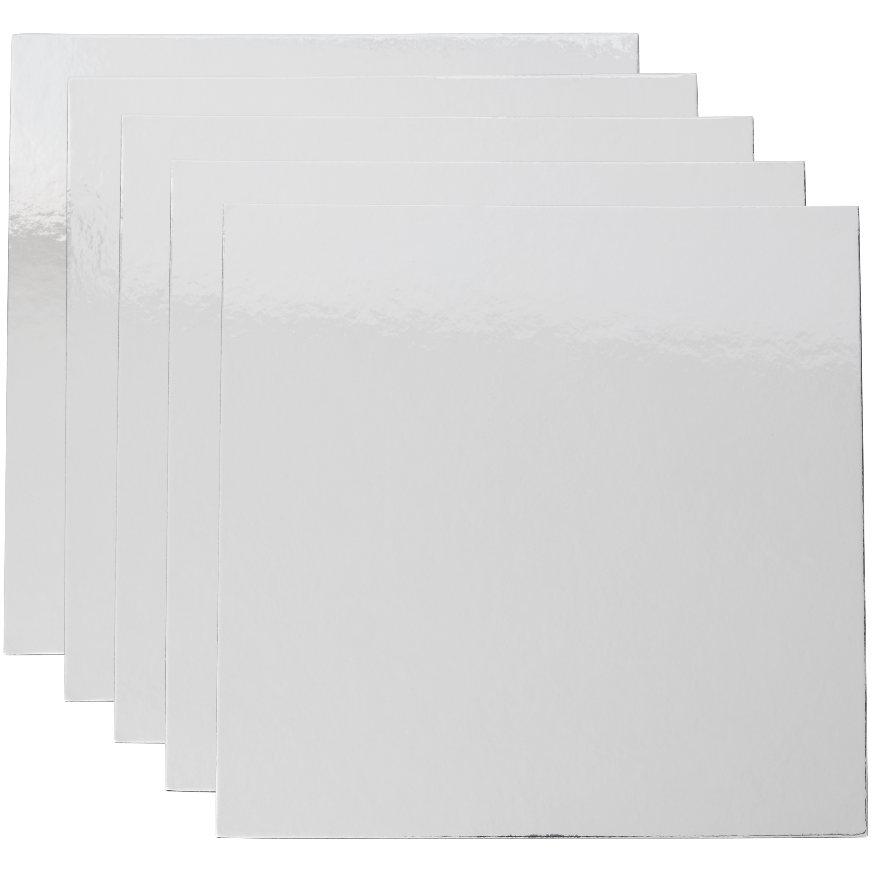 Wilton Silver 12-Inch Square Cake Platters, 5-Count - image 1 of 8