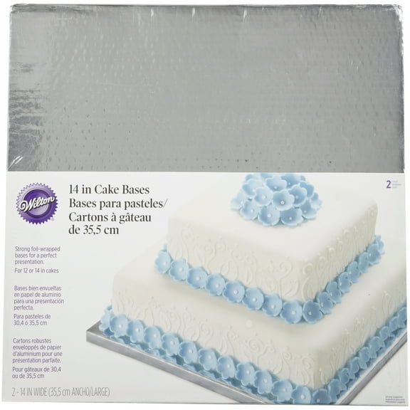 Wilton Silver 14-Inch Square Cake Platters, 2-Count