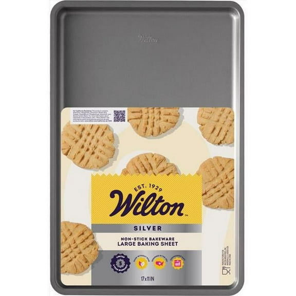 Wilton 6086366 17 x 11 in. Silver & Black Baking Sheet - Pack of 6