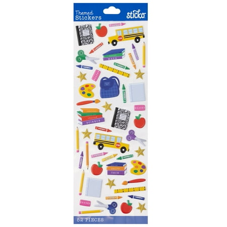 Wilton Solid Sticko Classic Multicolor Time For School Vinyl Stickers, 52 Piece price history and forecast - Wilton 52-38253