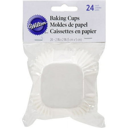 Wilton Square Standard Baking Cup Liner, White 24 ct. 415-0666