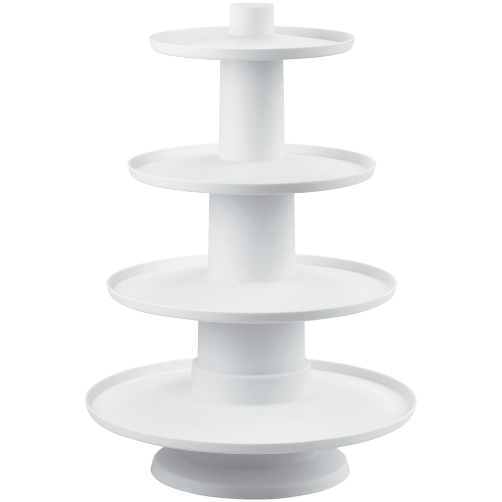 Pastry Tek Round White Plastic Revolving Cake Stand / Turntable - Non-Slip  Base - 12 - 1 count box