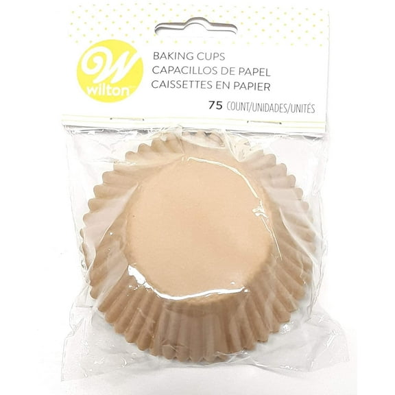 Wilton Standard Baking Cups-Unbleached 75/Pkg - Pack of 6