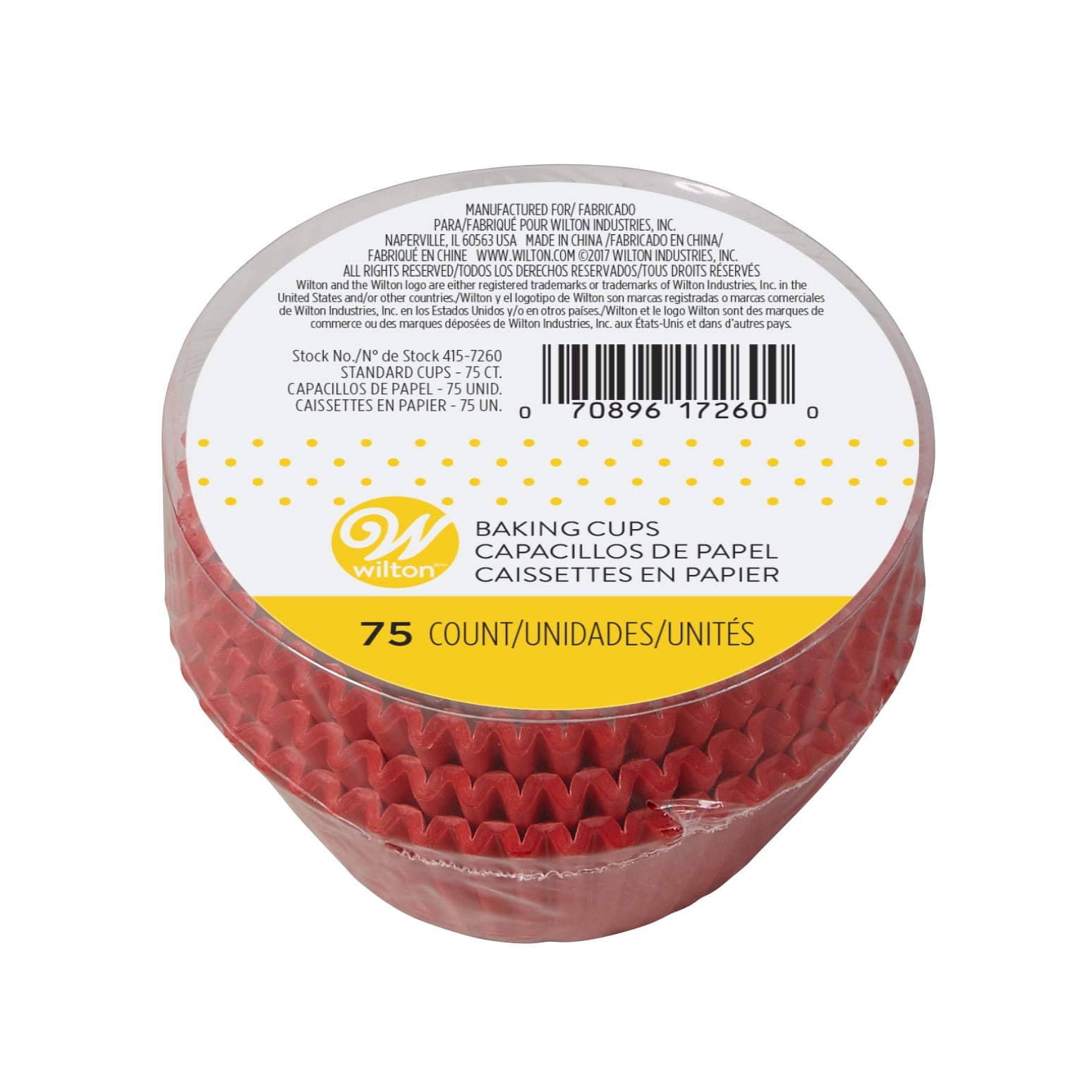 Wilton Standard Cupcake Liners, Red, 75 Count