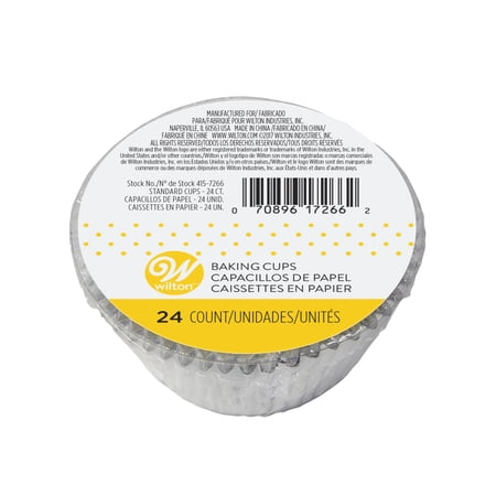 Wilton Standard Cupcake Liners, Silver, 24 Count