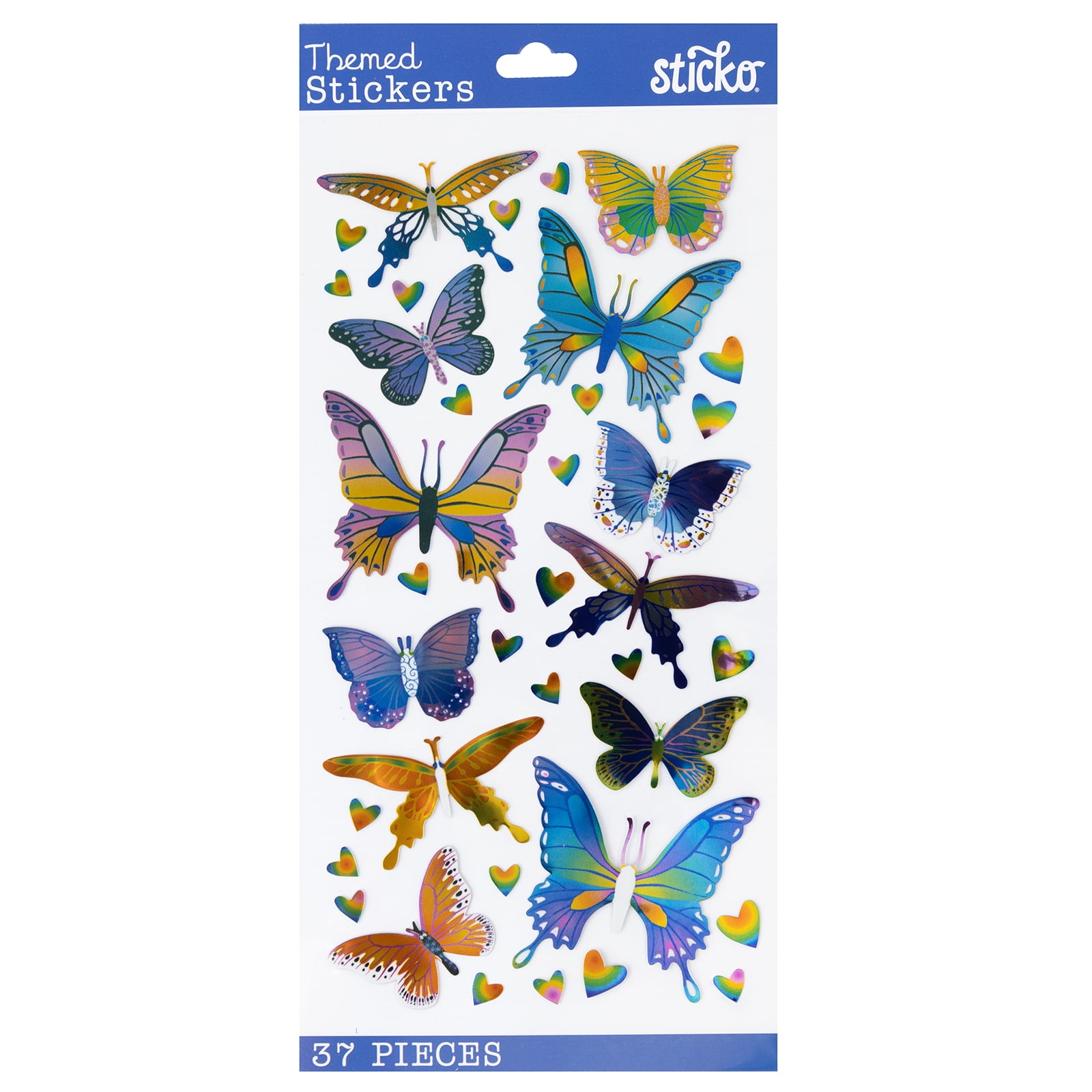 Wilton Sticko Multicolor Classic Foil Butterflies Paper Stickers, 37 ...