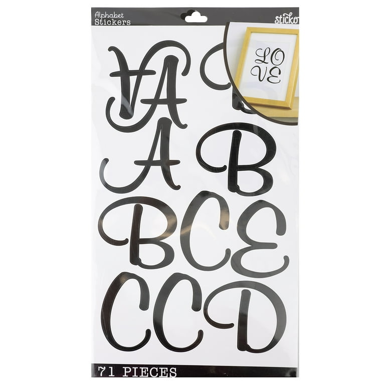 Sticko Alphabet Sticker, Extra Large, Black