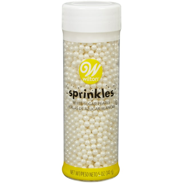 Wilton Sugar Pearl Sprinkles, Pearls for Cakes and Icing Decoration, 5 oz., White