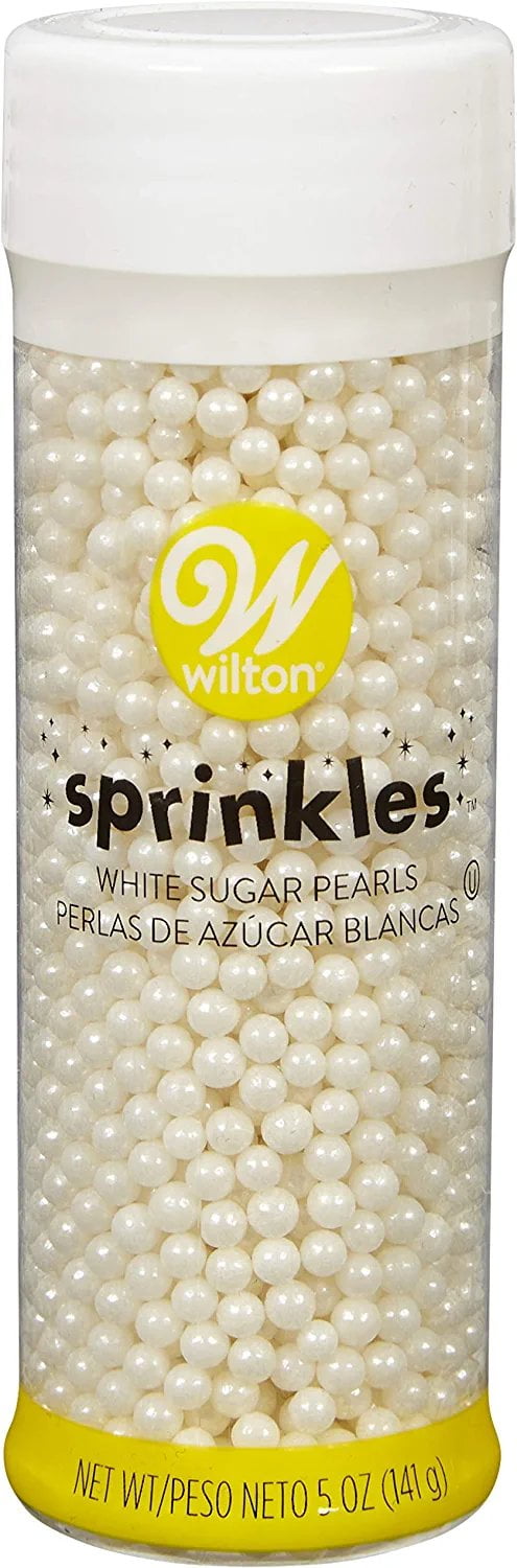 Wilton White Sugar Pearl Sprinkles for Cakes and Icing Decoration 5 oz.