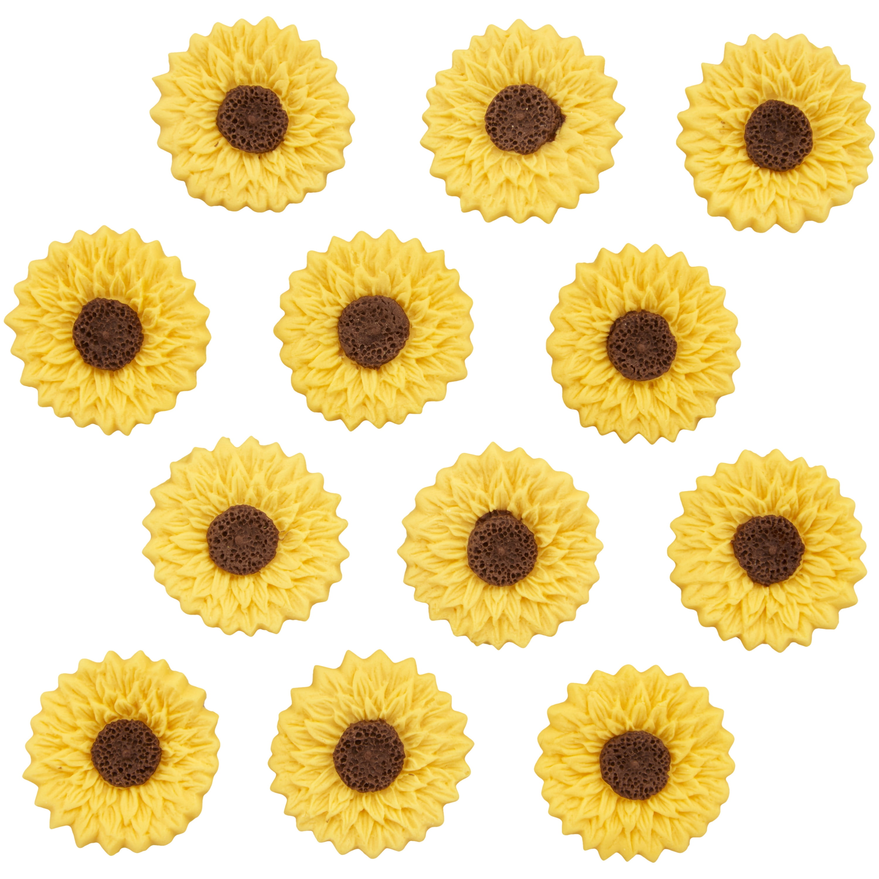Wilton Sunflower Edible Icing Decorations Yellow 12-Count 0.63 oz.