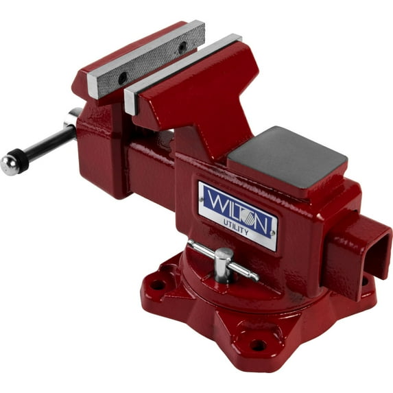 Wilton Tools 28818 4 1/2" Wide Jaw 4" Max Opening Swivel Utility Bench Vise, Red