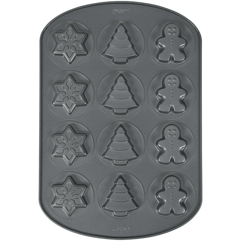 WILTON CHRISTMAS COOKIE Pan 12 Cavity Cookie Pan All Different Designs up  to 3 16 1/2 X 11 1/4 Cookie Pan 