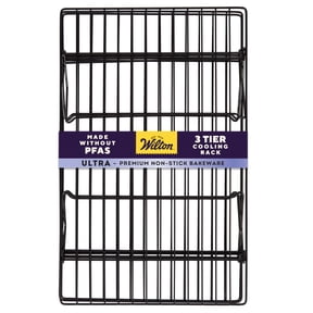 Wilton Ultra Non-Stick 15" x 9" 3-Tier Steel Cooling Rack Foldable Stackable Cooling Grid