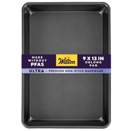 Wilton Ultra 9" x 13" Non-Stick Steel Oblong Baking Pan, Rectangular Sheet Cake Pan