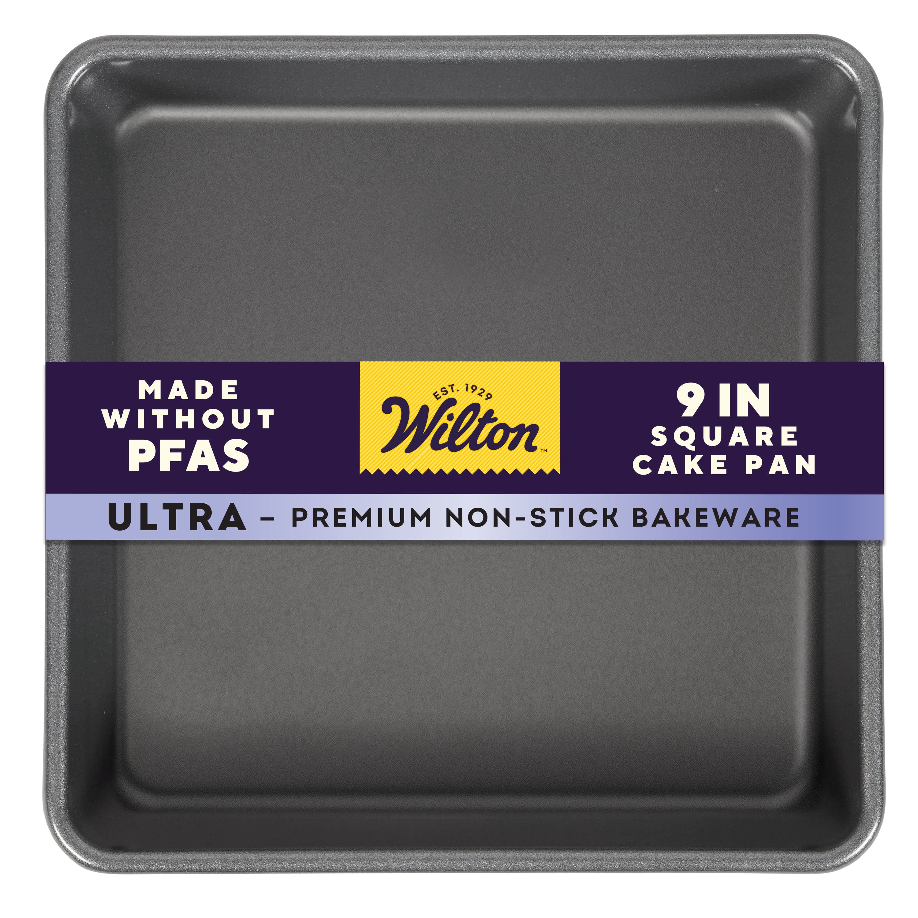 Wilton Ultra 9" x 9" Non-Stick Square Baking Pan Carbon Steel Brownie Pan for Desserts, Bars & Cornbread