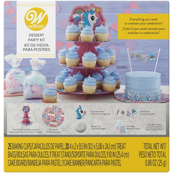 Wilton Unicorn Party Dessert Kit with 25 Baking Cups, Multicolor