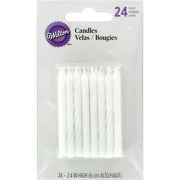 Wilton Unscented White Birthday Candles, (2.5") 24 Pieces