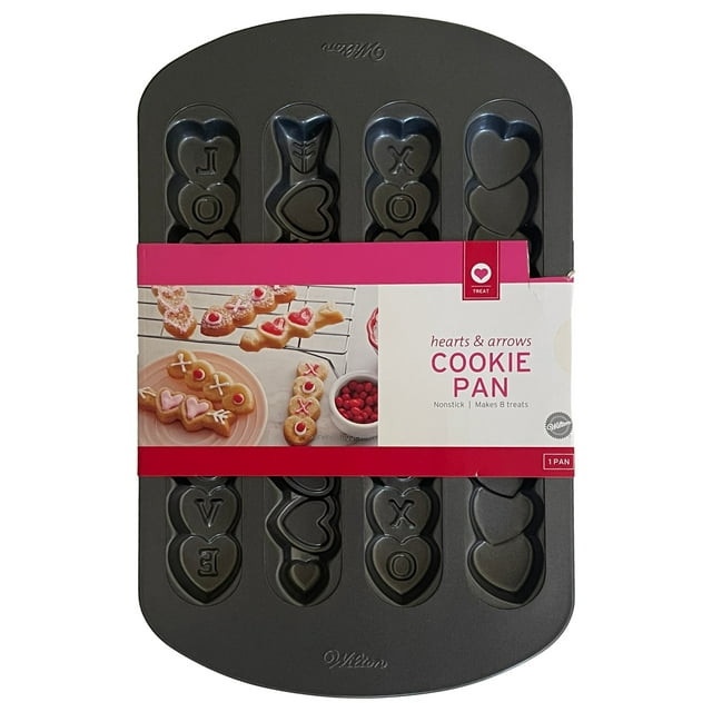 Wilton Valentine Hearts & Arrows 8 Cavity Cookie Mold Pan, Shaped