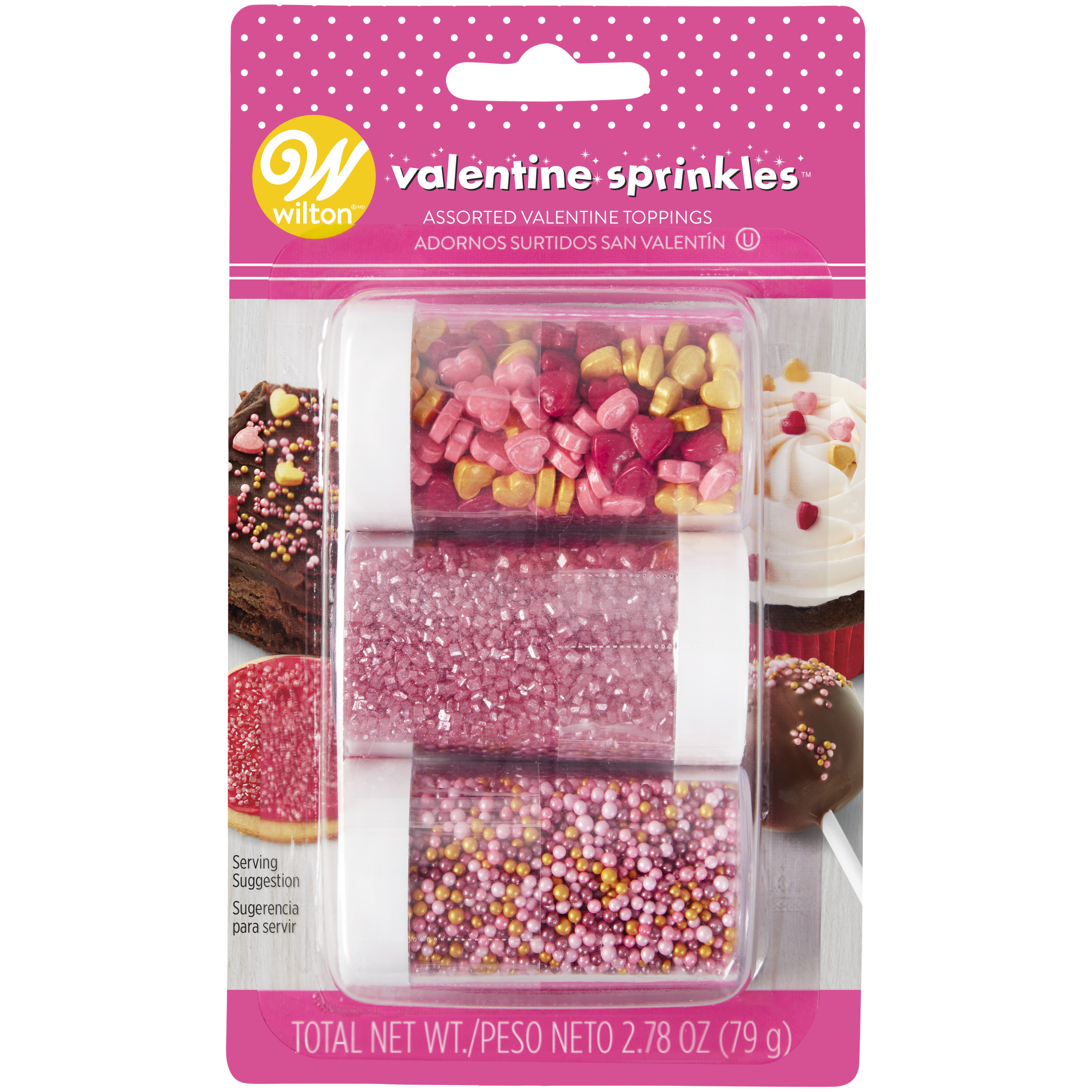 Wilton Valentine's Day Assorted Shimmer Sprinkles Set, 2.78 oz. - image 1 of 6