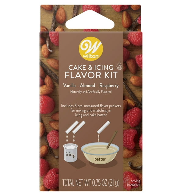 Wilton Vanilla, Almond and Raspberry Cake and Icing Flavor Kit, 3Piece