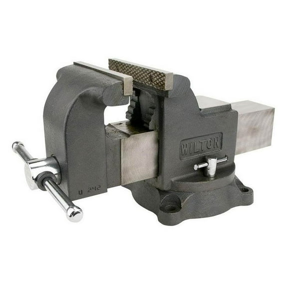 Wilton WS6 Work Shop Bench Vise w/ 6in Jaw, 3.5in Throat and Steel Swivel Base