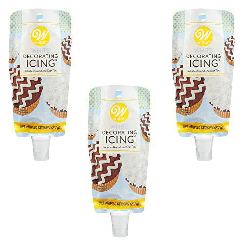 Wilton White Icing Pouch with Decorating Tips, Multipack of 3