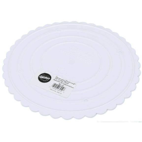 Wilton White Scalloped Edge Separator Plate 10-Inch, 1 Pack of 1 Piece