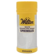 Wilton White Decorative Sanding Sugar Sprinkles 8oz Bottle Large Crystal Edible Sugar for Baking, Cookie Decorating & Drink Rims