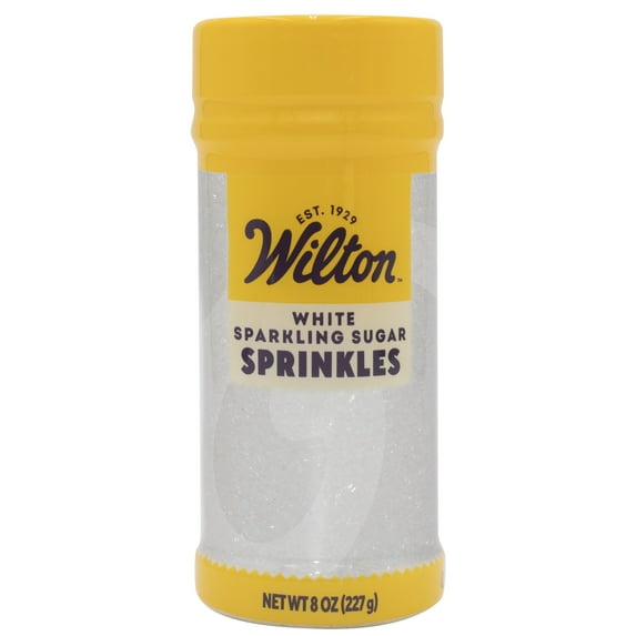 Wilton White Decorative Sanding Sugar Sprinkles 8oz Bottle Large Crystal Edible Sugar for Baking, Cookie Decorating & Drink Rims