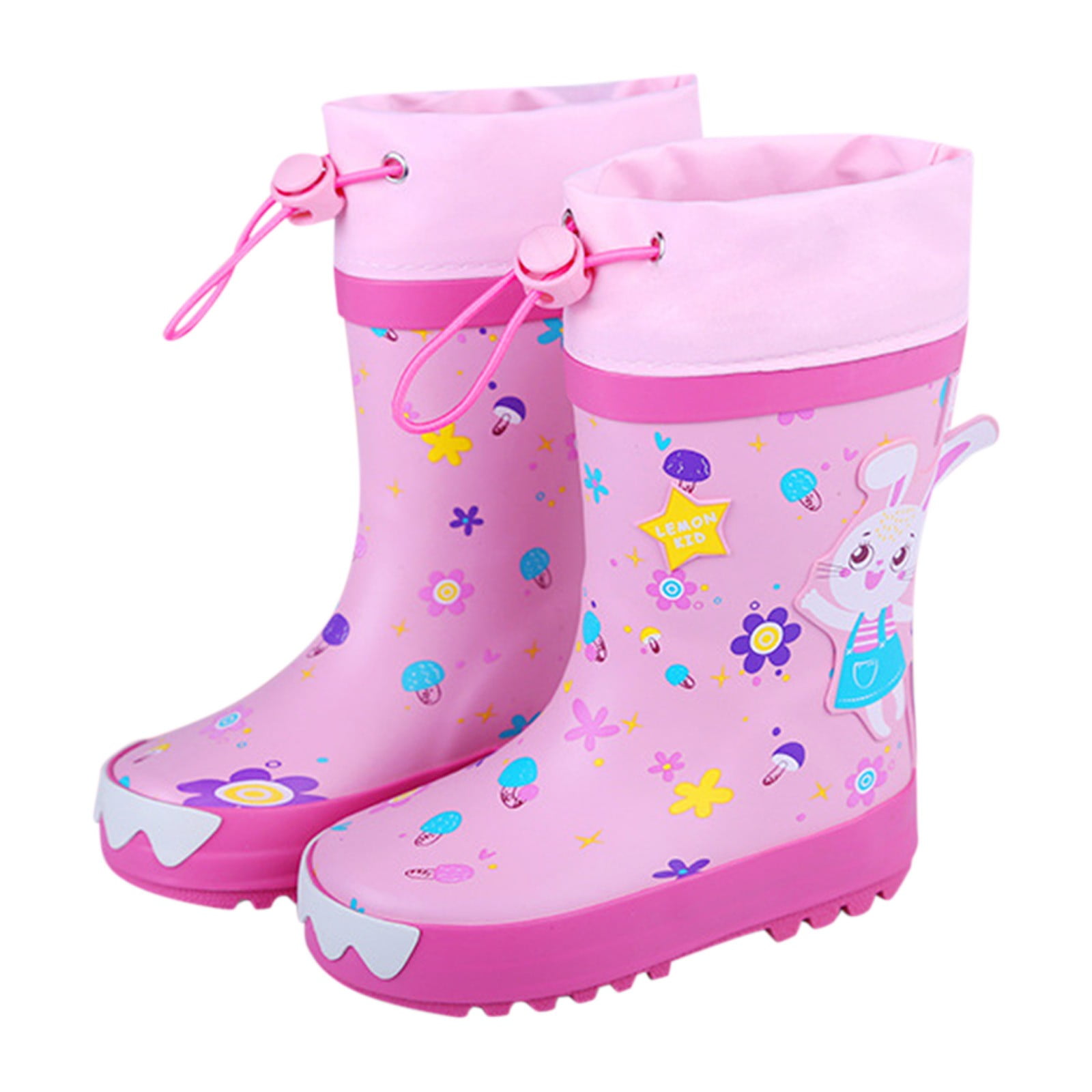 Wilucolt Girls Boots Custom Animal Rubber Children Shoes Waterproof