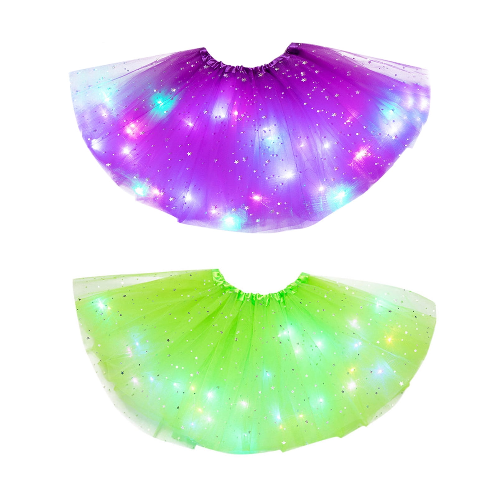 Wilucolt Girls Skirts Kids Girls Baby Sequin Tutu Skirt LED Light Up Pettiskirt Ballet Clothes