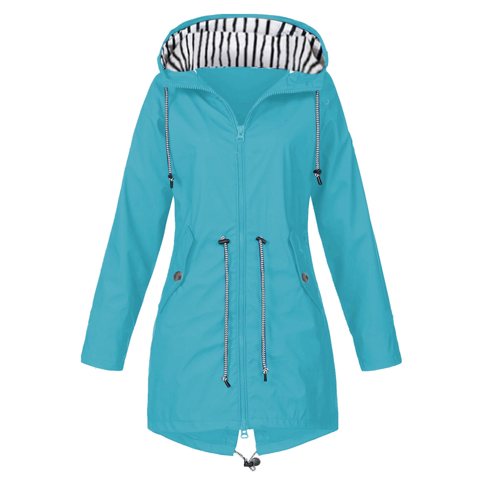 Wilucolt Women's Anoraks Fashion Rain Jacket With Hood Lightweight Long
