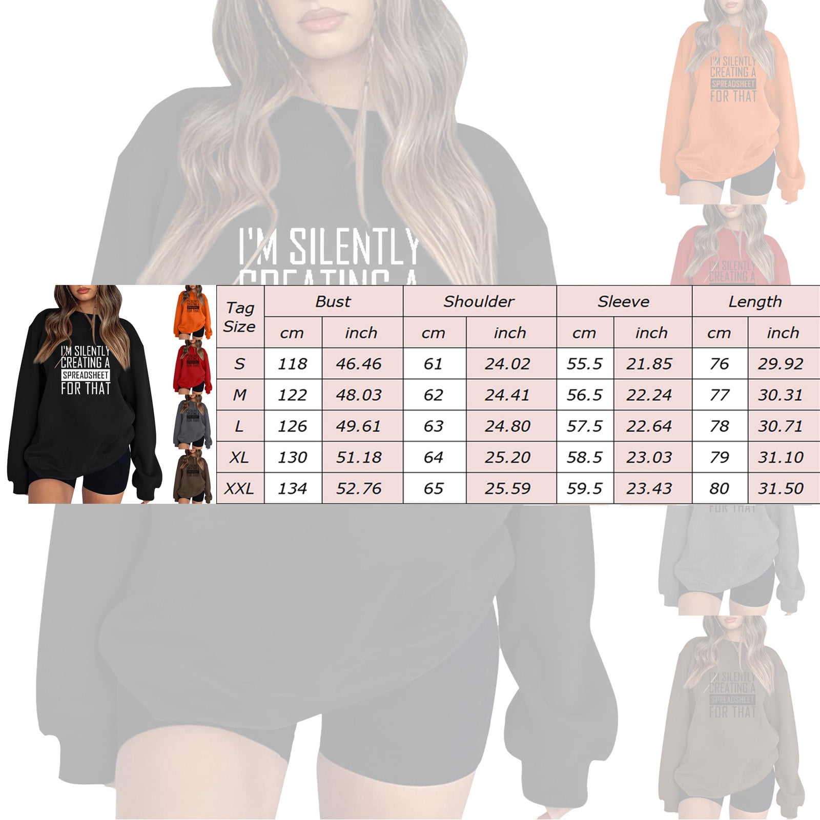 Wilucolt Women's Hoodless Sweatshirts Loose Fit Fall/Winter Sweatshirt ...