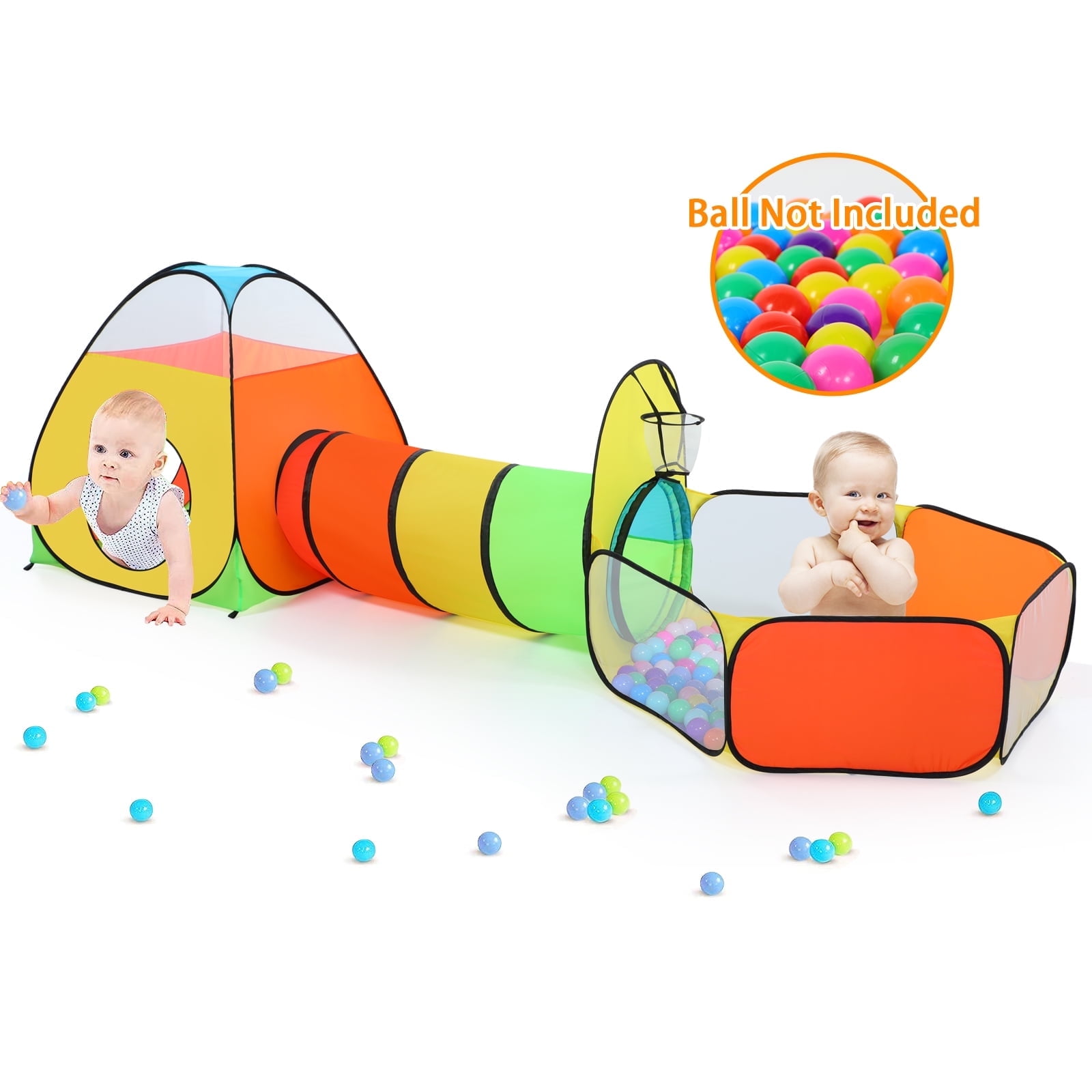 Wilwolfer 3pc Kids Play Tent for Toddlers with Baby Ball Pit / Play